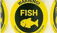 Fish Allergy Warning Stickers - 1.5 inch Circle Dots Allergen Alert Food Advisory Labels Stickers for Food Packing Grocery Store Retail Deli and Restaurant Packaging, Yellow - 300 Labels, 1 Roll