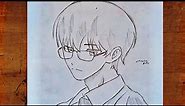 Anime drawing/How to draw anime boy wearing glasses