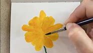 Watercolor Painting: Yellow Flower 🌼 | Paint in Layers The Importance of Drying Layers #watercolor
