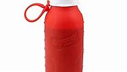 Red 16 oz Squeasy Snacker Spill Proof Silicone Reusable Food Pouch - for Both Soft Foods and Liquids - Water, Apple Sauce, Yogurt, Smoothies, Baby Food - Dishwasher Safe