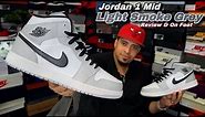 Jordan 1 Mid Light Smoke Grey (Comes Back) Review & On Feet + Lace Swap