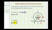 Ex: Determine Angles with the Same Trigonometric Function Value