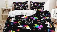 Zhh Duvet Cover Twin Unicorn - Comforter Cover with Zipper, Soft Breathable Beding,Children's Day Gift
