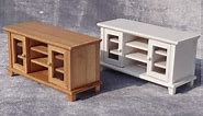 Natural dollhouse wood TV cabinet white and wooden color