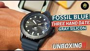 FOSSIL BLUE GRAY SILICON FS5944, UNBOXING ‼️