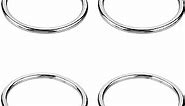 MroMax 4Pcs 201 Stainless Steel O Ring 1.57" OD x 0.12" Thickness Strapping Seamless Welded Round Rings 40mm x 3mm for Hanging Basket Chairs, Plants, Tents and Ship Supplies
