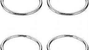 MroMax 4Pcs 201 Stainless Steel O Ring 1.57" OD x 0.12" Thickness Strapping Seamless Welded Round Rings 40mm x 3mm for Hanging Basket Chairs, Plants, Tents and Ship Supplies
