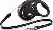 FLEXI® New Classic Retractable Dog Leash (Cord), Ergonomic, Durable and Tangle Free Pet Walking Leash for Dogs Up to 26 lbs, 26 ft, Small, Black