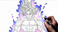 How To Draw Goku MUI (Muscular) | Step By Step | Dragon Ball