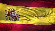 Spain Flag 5 Minutes Loop - FREE 4k Stock Footage - Realistic Spanish Flag Wave Animation