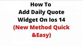 how to add daily quote widget on ios 14,quote of the day widget for iphone