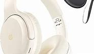Falebare Headphones Wireless Bluetooth 120H Playtime, Wired Over Ear Headphones with Microphone, Lightweight Foldable HiFi Stereo Sound Headphones with Case, for Kids/School/Computer, White