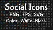 Social icons Download In PNG EPS SVG Files |English| |Photoshop Tutorial|