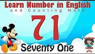 Learn Number Seventy One 71 in English & Counting Math