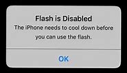 iphone flash is disabled the iPhone needs to cool down before you can use flash