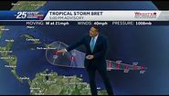 National Hurricane Center tracking Tropical Storm Bret in Atlantic Ocean