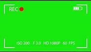 Royality Free Camera Screen Green Screen Overlay with Blinking Red Dot