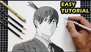 How to Draw Aki Hayakawa - Chainsaw Man | Easy Drawing (Step by Step)
