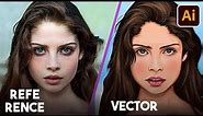 How to Make Realistic Vector portrait | adobe illustrator