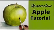 HOW TO PAINT AN APPLE WITH WATERCOLOR - Realistic apple in watercolour, suitable for beginners