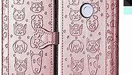 NKECXKJ Design for Google Pixel 3a XL Wallet Case,Luxury PU Leather Phone Cases with Credit Card Holder Slot Stand Kickstand Rugged Flip Folio Protective Cover for Pixel3aXL Women Girls Rose Gold