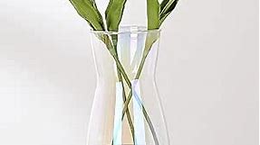 8" Tall Iridescent Glass Vase - For Flowers, Centerpieces, Home Decor