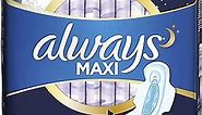 Always Maxi Feminine Pads For Women, Size 5 Extra Heavy Overnight Absorbency, With Wings, Unscented, 20 Count