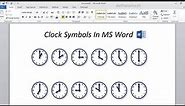 How to Insert Clock Symbols In MS Word