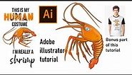 How to make realistic shrimp illustration | adobe illustrator tutorials #onlinelearningbox