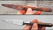 Restauración Extrema CUCHILLO oxidado / Antique Rusty knife Restoration