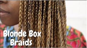 LOOSE BEYONCE HONEY BLONDE BOX BRAIDS ON BLACK NATURAL HAIR