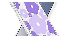 Axulimin for iPhone XR Case Cute Kawaii Purple Flower Floral Aesthetic Clear Phone Case for Girls Preppy Women - 6.1 Inch