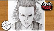 How To Draw Eleven | Stranger Things Sketch Art Lesson (Step by Step)