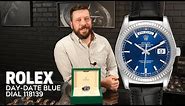Rolex President Day Date White Gold Blue Dial 118139 Review | SwissWatchExpo
