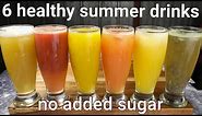 6 healthy summer drinks recipes - no added sugar - natural sweetness | refreshing summer fruit juice