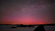 Rare Red and Pink Aurora Borealis Lights Up Swedish Sky