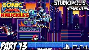 Sonic Mania Knuckles Gameplay Walkthrough Part 13 - Studiopolis Zone - PS4 Lets Play