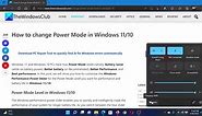 How to change Power Mode in Windows 11/10
