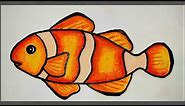 How to draw a fish step by step (very easy) fish drawing with color aquarium fish drawing