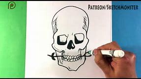 How to Draw a Skull with a Rose - Tattoo Art Drawings - Drawing for Beginners Step by Step Easy