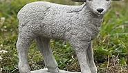 Lamb Statue Outdoor or Indoor Sculpture Concrete Lamb Figurine Garden Lamb Decor Realistic Sheep Statue