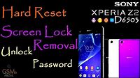 Sony XPERIA Z2 D6503 Hard Reset, Unlock Password, Screen Lock removal
