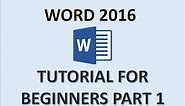 Word 2016 - Tutorial for Beginners - How To Use Microsoft Office 365 - MS Document MOS Exam Playlist