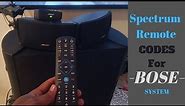 UNIVERSAL Remote BOSE CODES Using Spectrum Cable Remote - Universal Remote for Bose Cinemate