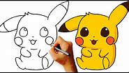 How to Draw Chibi Pikachu (Pokemon) Step by Step