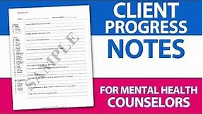 Easy Client Progress Note Template Tip For Mental Health Counselors
