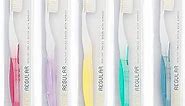 NIMBUS Extra Soft Toothbrushes (Regular Size Head), Periodontist Design Tapered Bristles for Sensitive Teeth & Receding Gums (5 Pack, Colors May Vary)