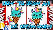 How To Draw A Unicorn Ice Cream Cone (Ice Cream-icorn)