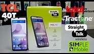 TCL 40T Unboxing & Review or straight talk, simple mobile, total by Verizon, Tracfone
