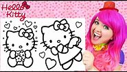 Coloring Hello Kitty Valentine's Day | Crayons & Markers